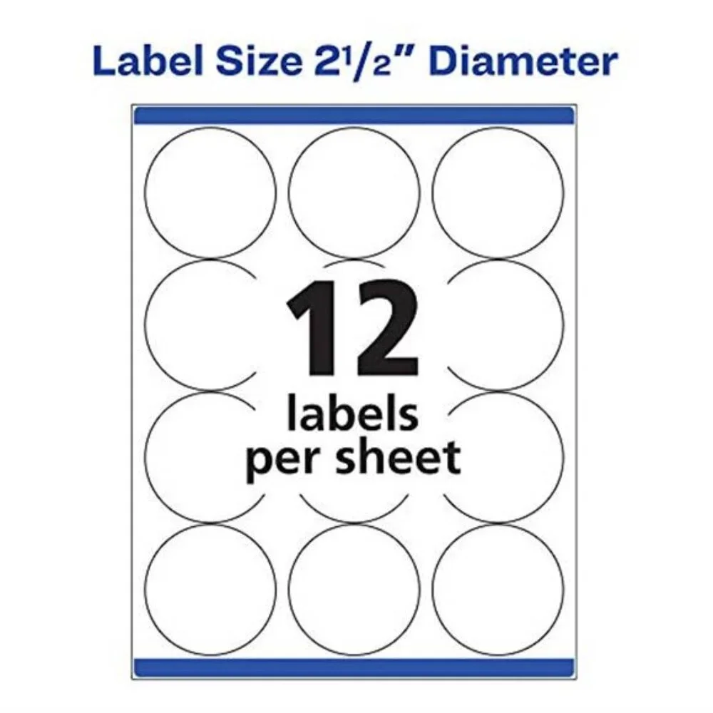 Avery Round Printable Labels, 2.5